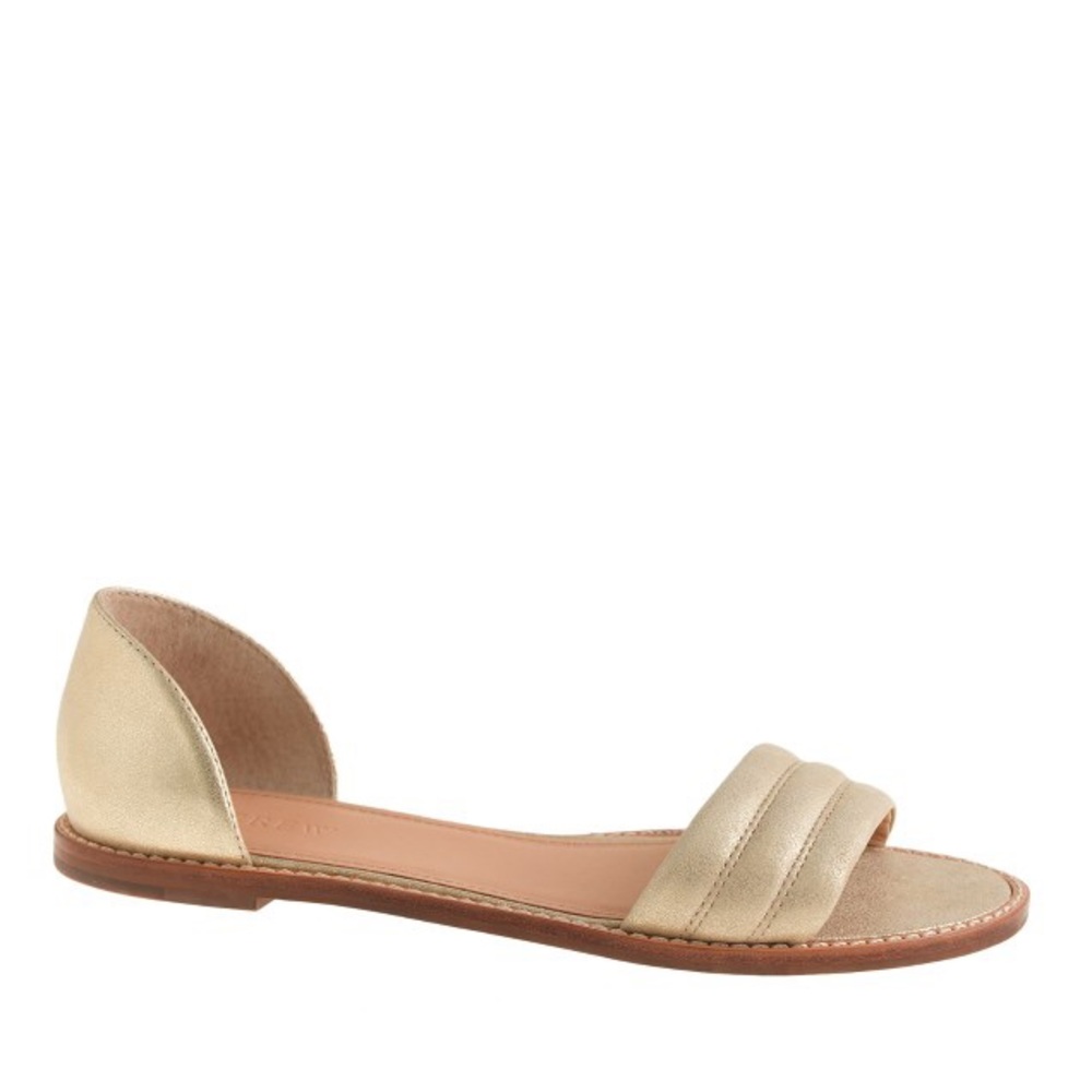 New J Crew Hayes metallic suede sandals